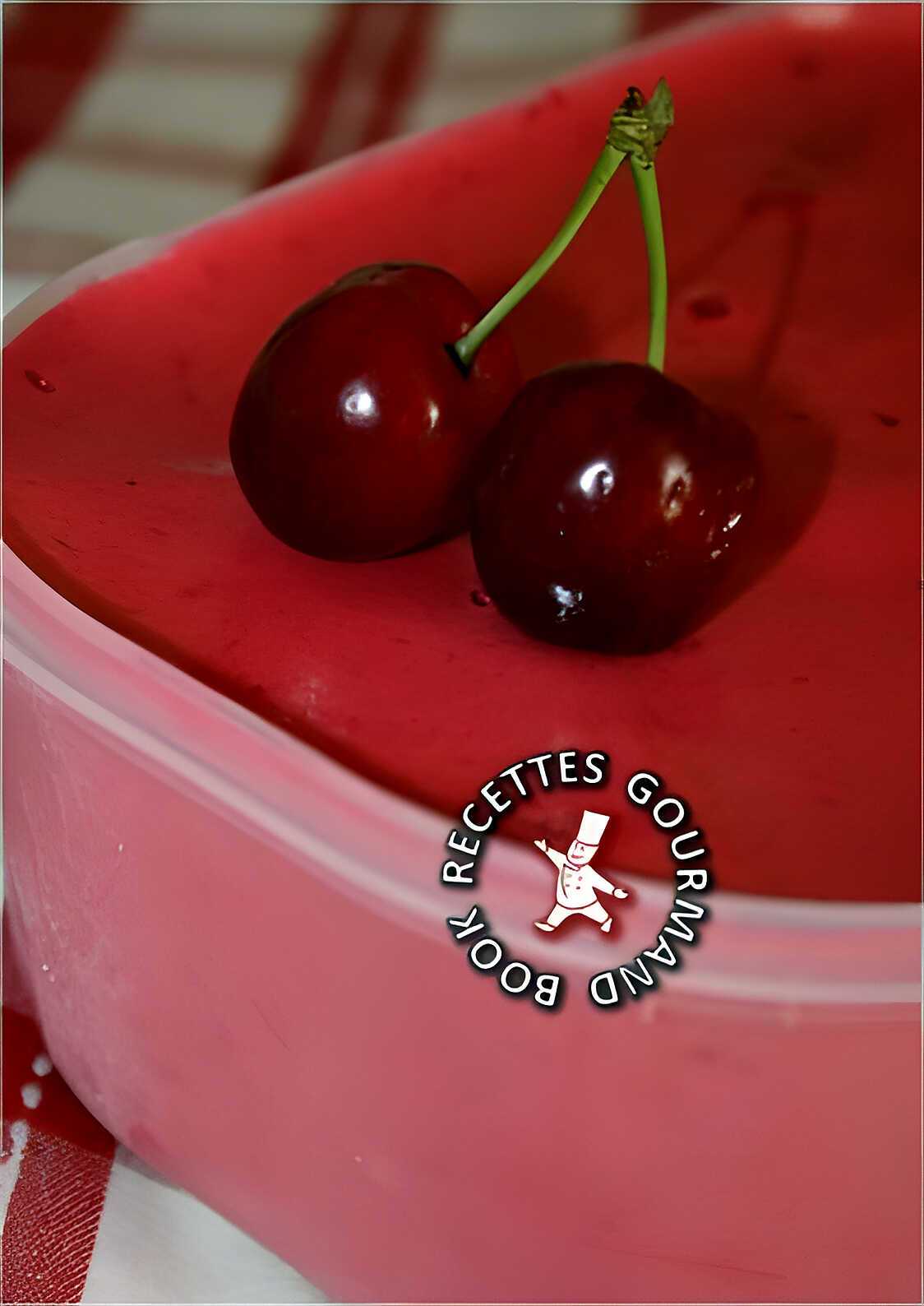 Glace à la cerise (sans sorbetière)