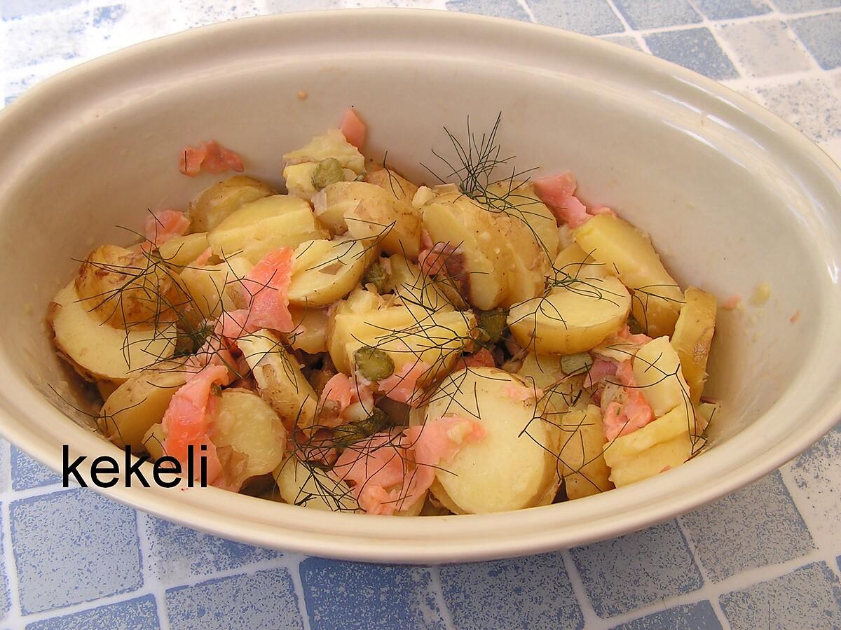 recette Salade de pomme de terre primeur au saumon fumé