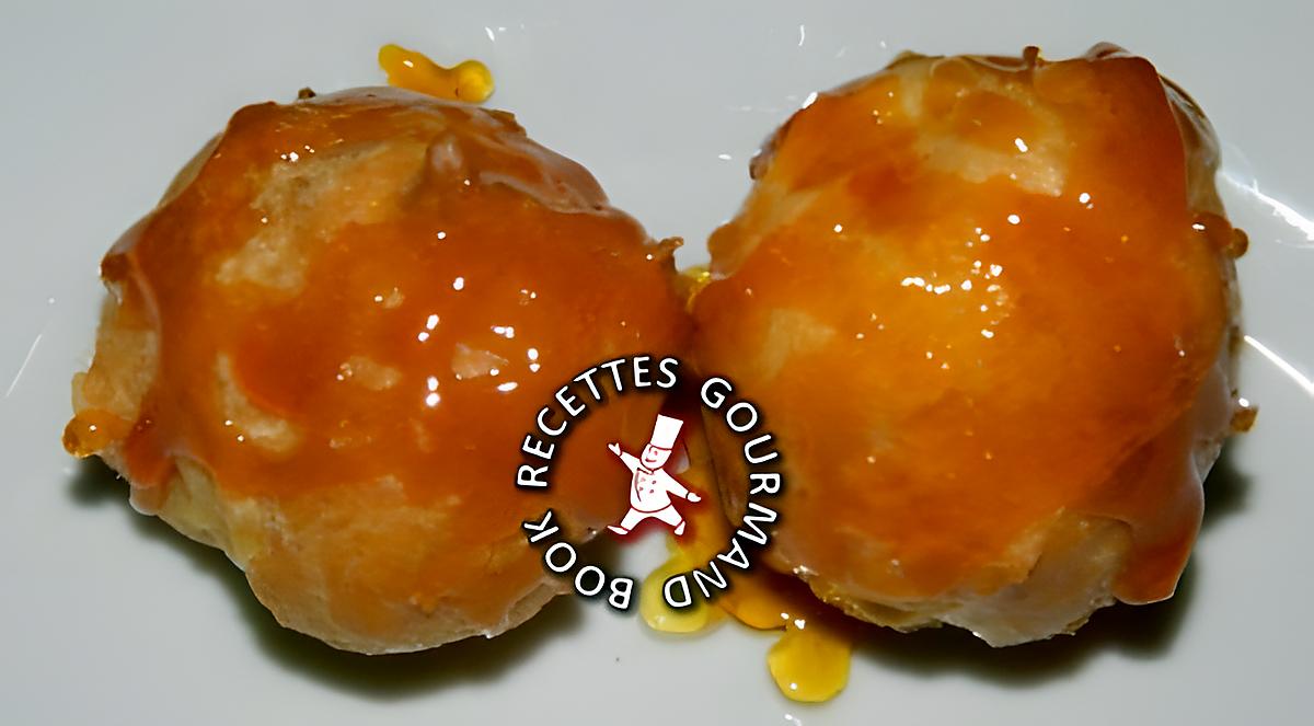 recette Choux à la crème pâtissière et caramel