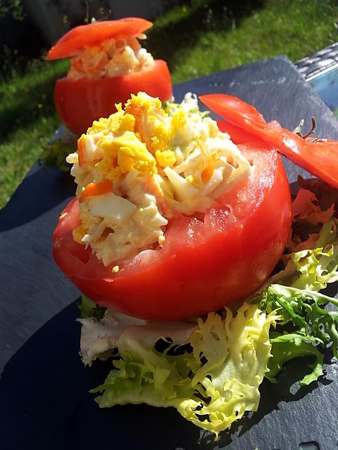 recette Tomates farçies de salade de riz au surimi