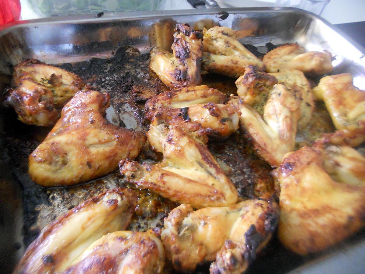 recette Aîles de poulet rôtis a la moutarde au basilic