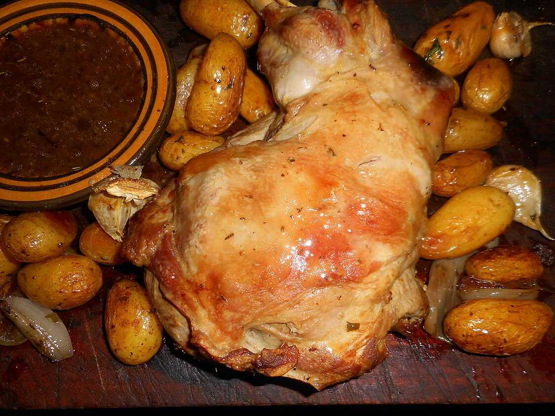 Recette d'Epaule d agneau rotie pommes de terre de noirmoutier