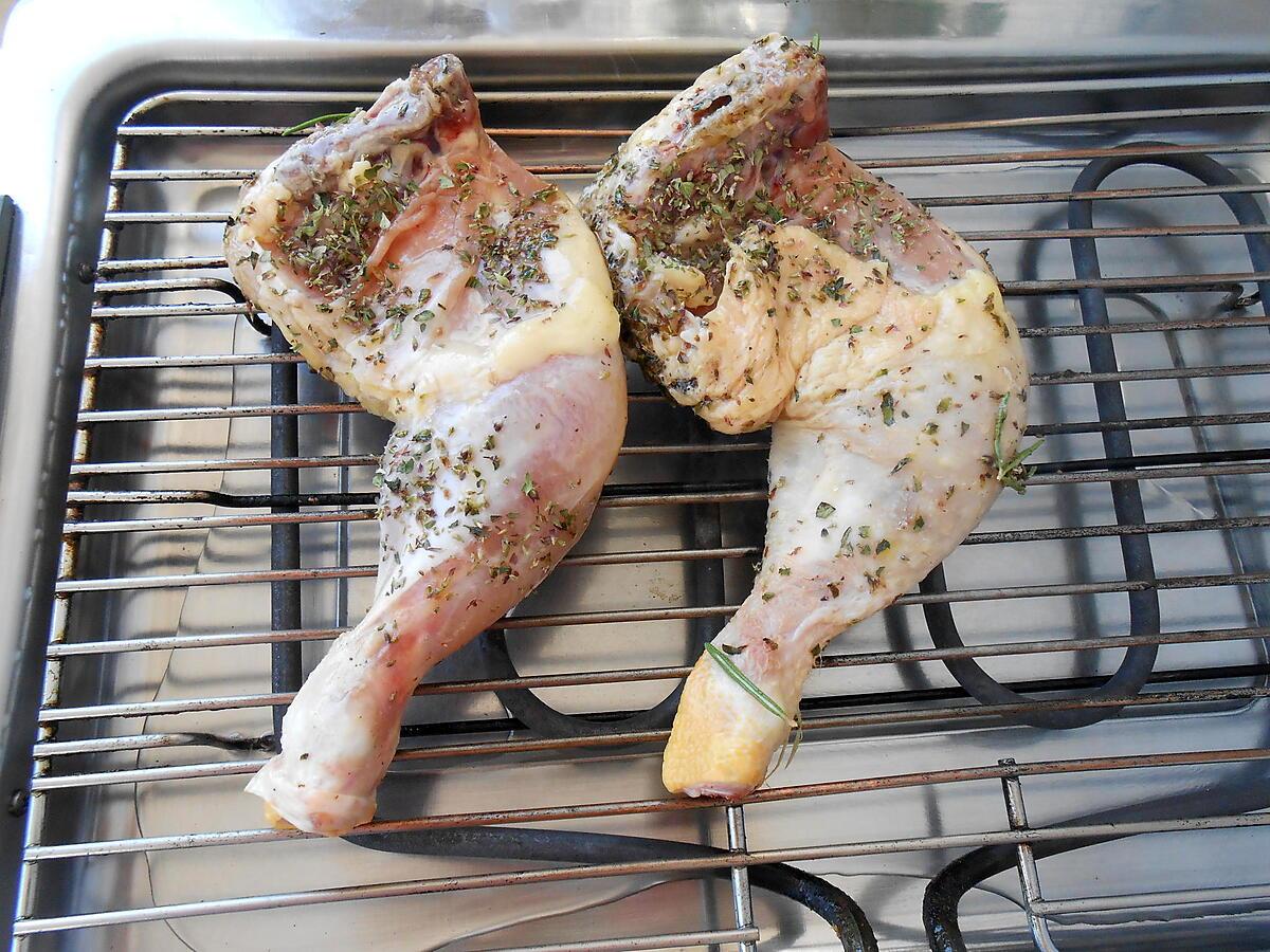 recette CUISSES DE POULET GRILLEES A L'ORIGAN ET ROMARIN SAUVAGES