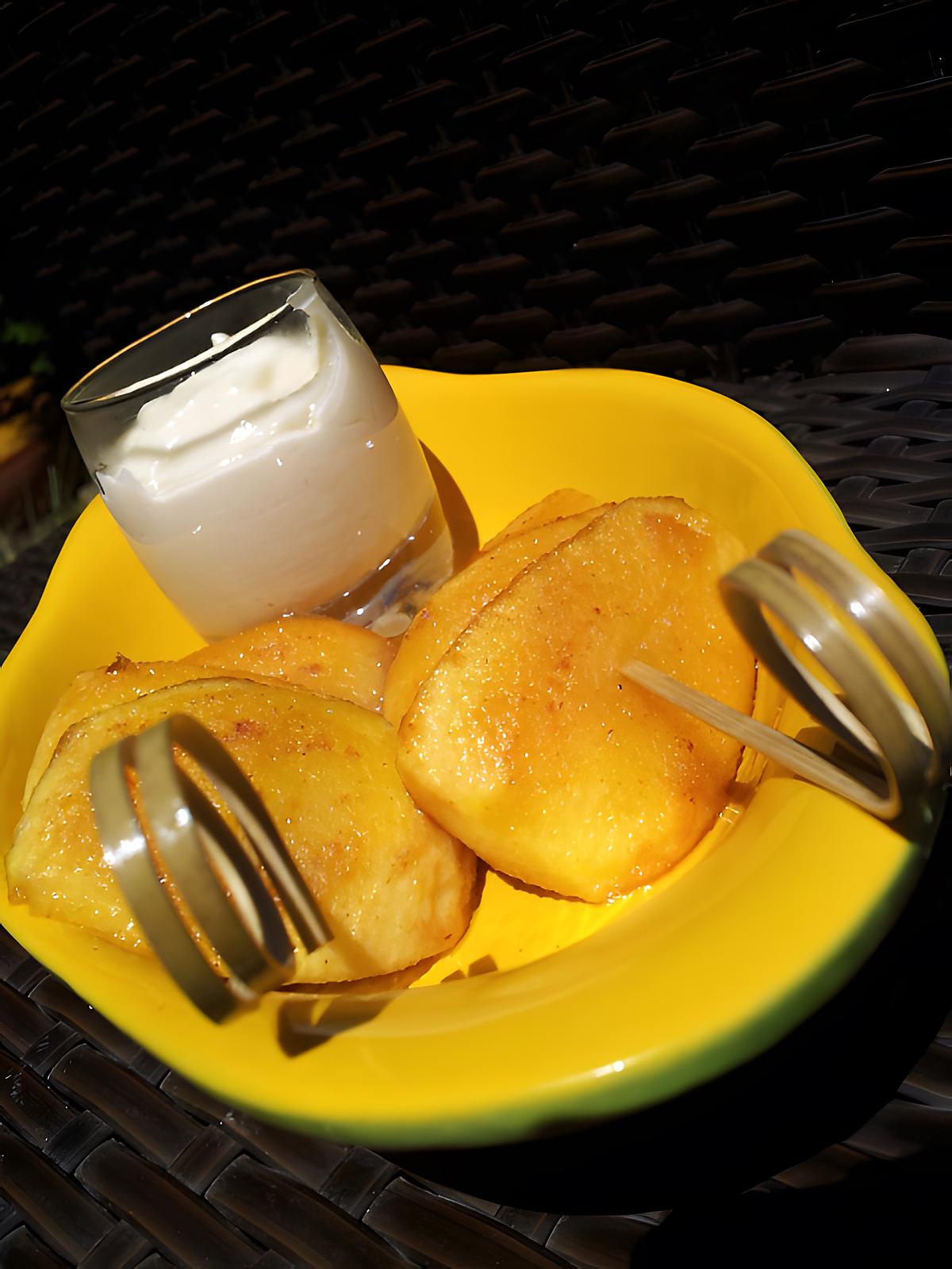 recette Brochettes de pommes fondantes sauce mascarpone