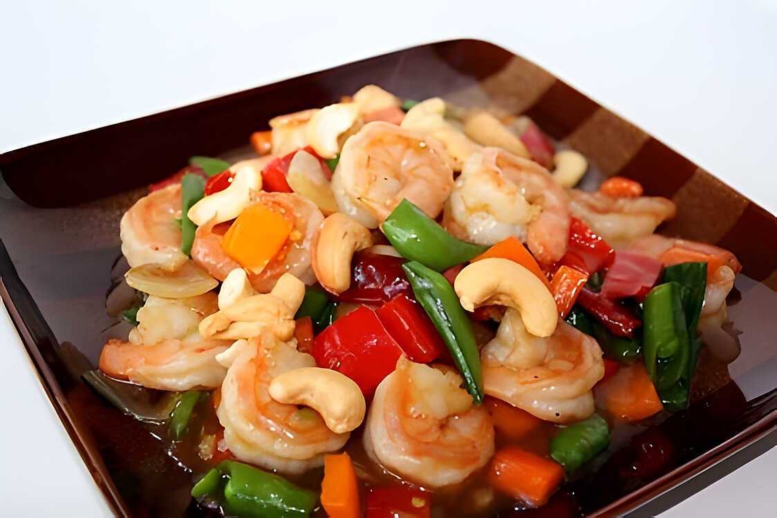 Crevettes et noix de cajou façon sichuan