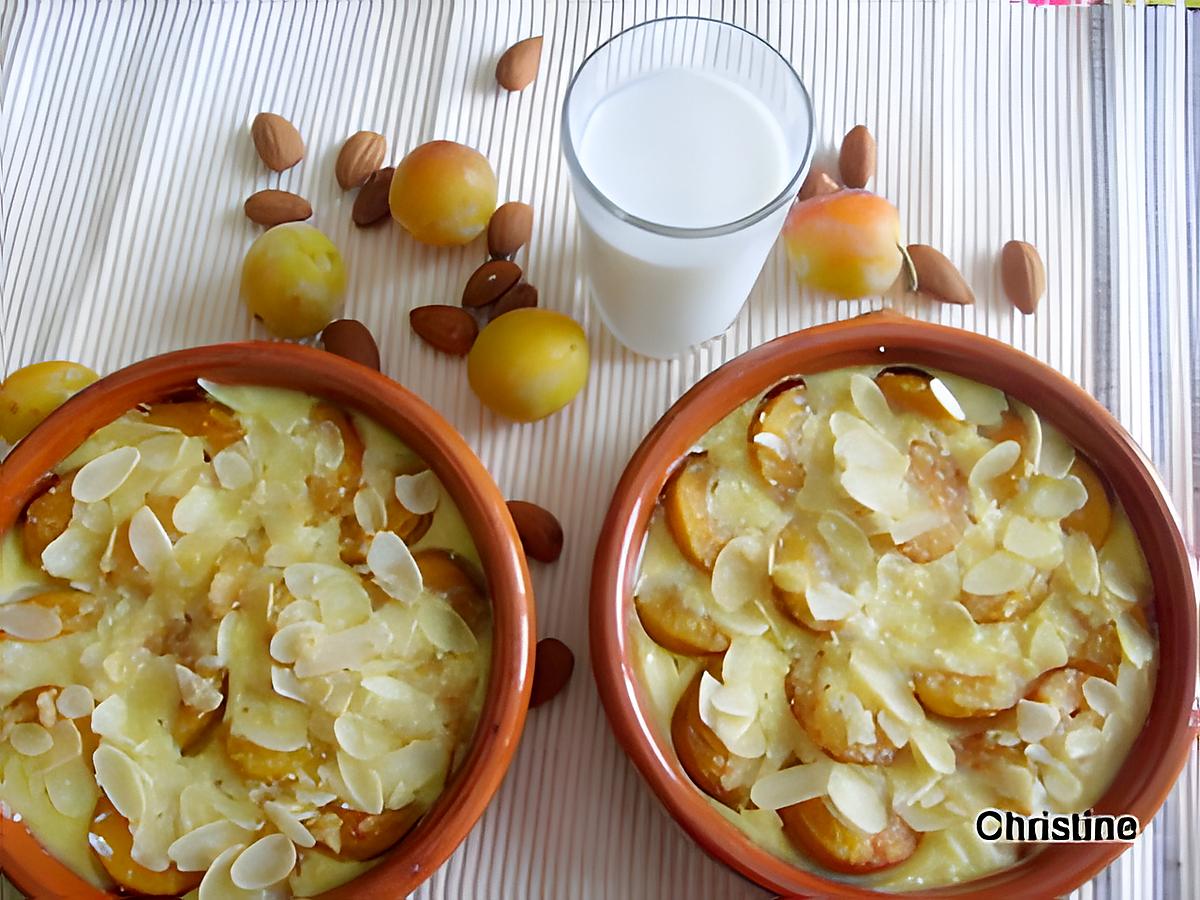 recette Lait d'amandes et flans aux mirabelles