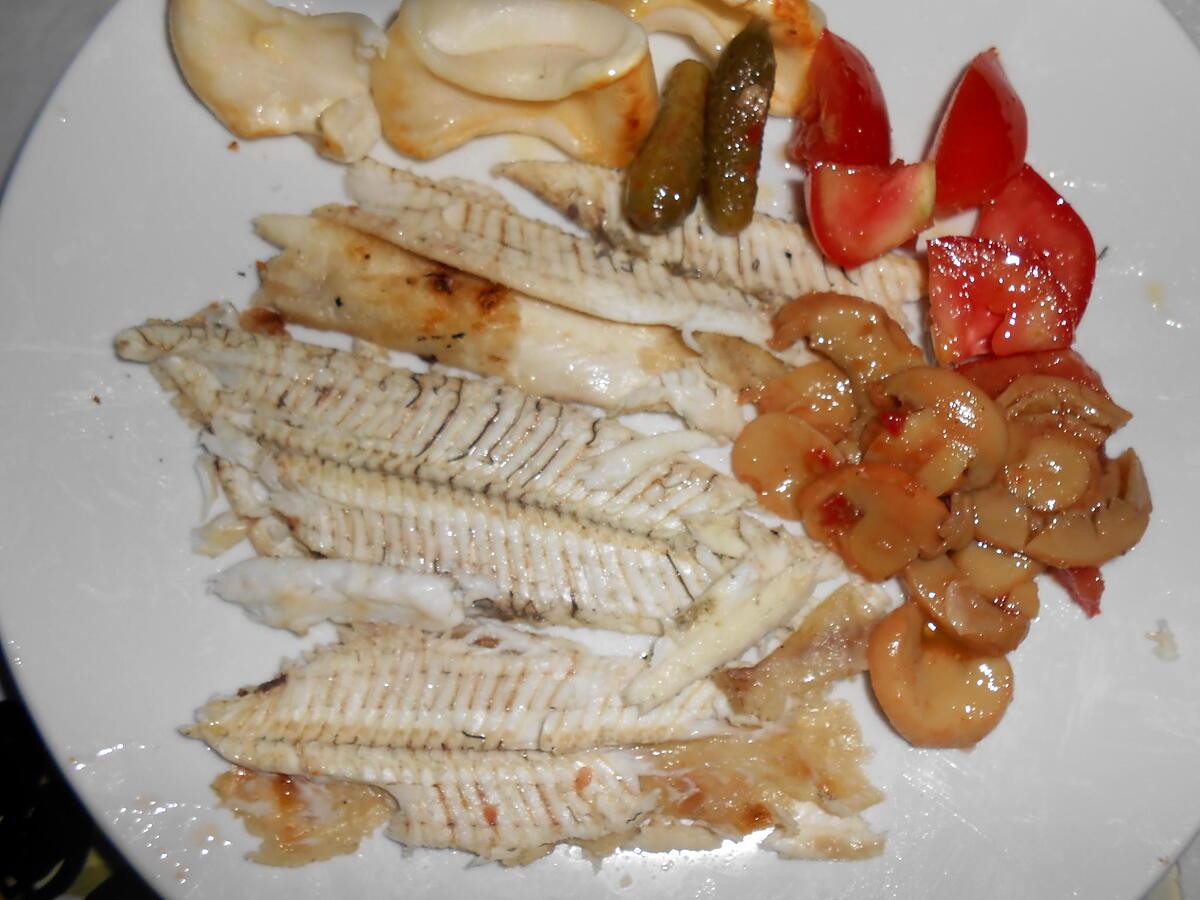 recette SOLES ET CALAMARS GRILLES