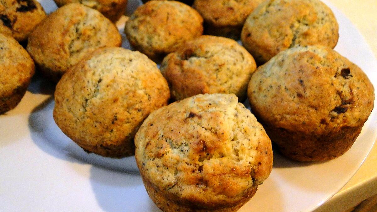 recette Muffins aux bananes et graines de pavot (sans beurre)