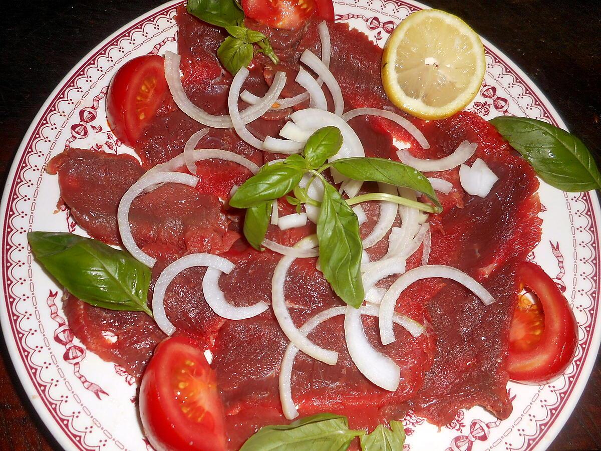 recette Carpaccio de boeuf aux oignons doux