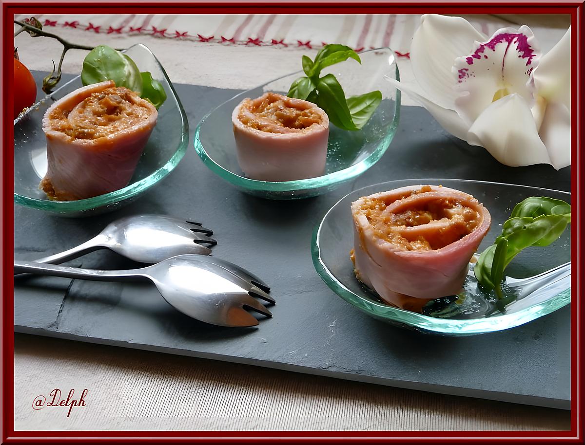 recette Roulades de jambon au pesto de tomates