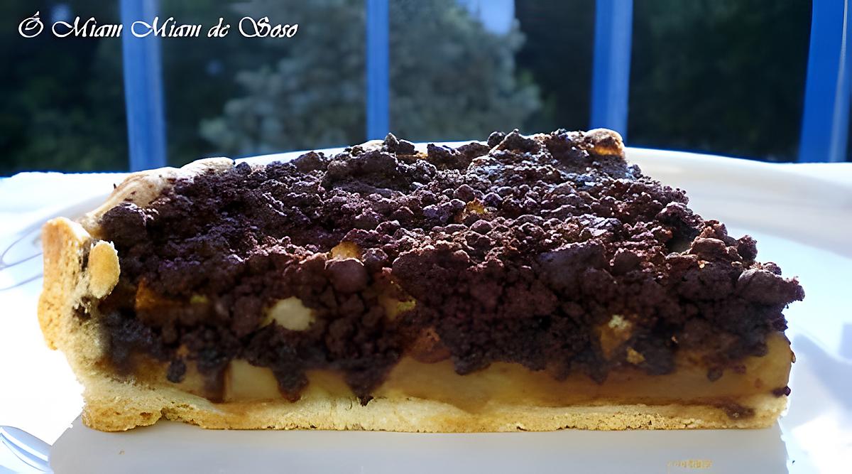 recette TARTE AUX POMMES SPECULOOS & CRUMBLE CHOCOLAT