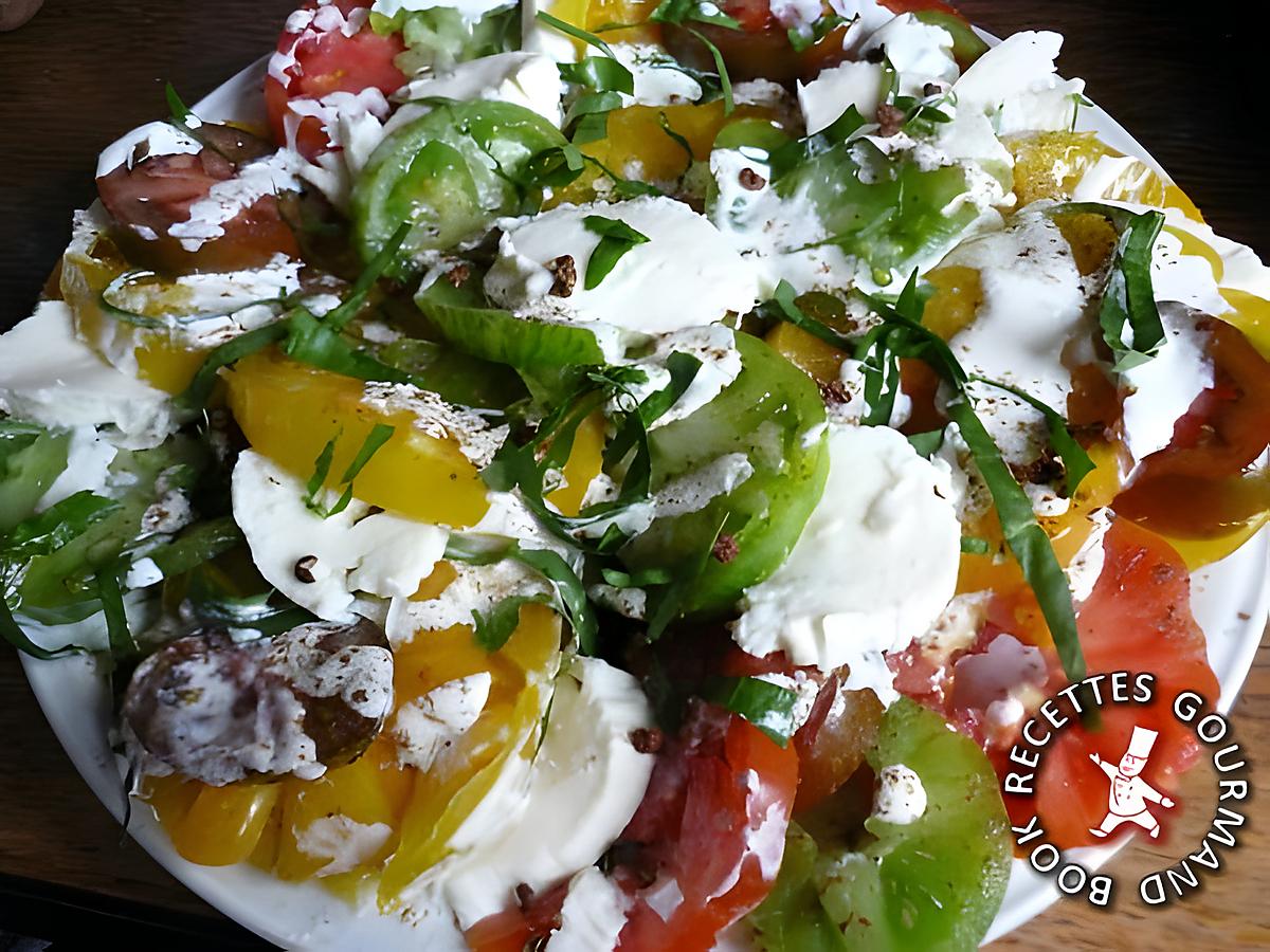 recette Carpaccio de tomates multicolores