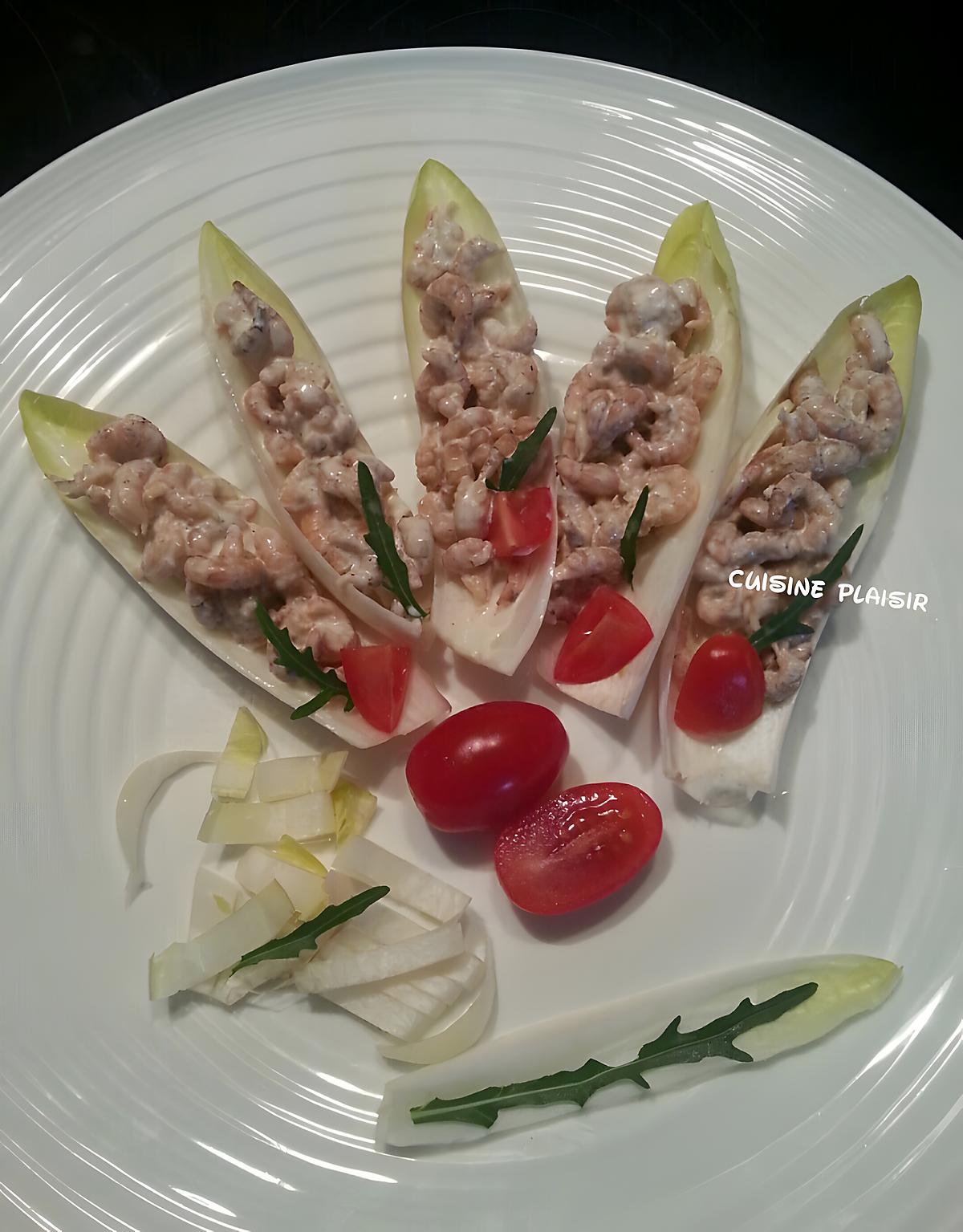 recette Chicon aux crevettes grises 'feuille d'endive'