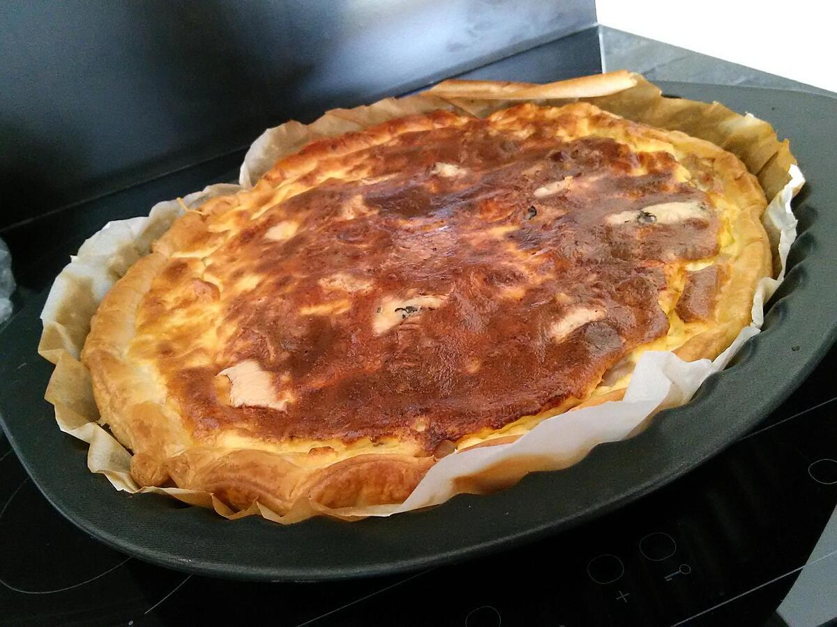 recette Quiche au poulet et bleu d'auvergne