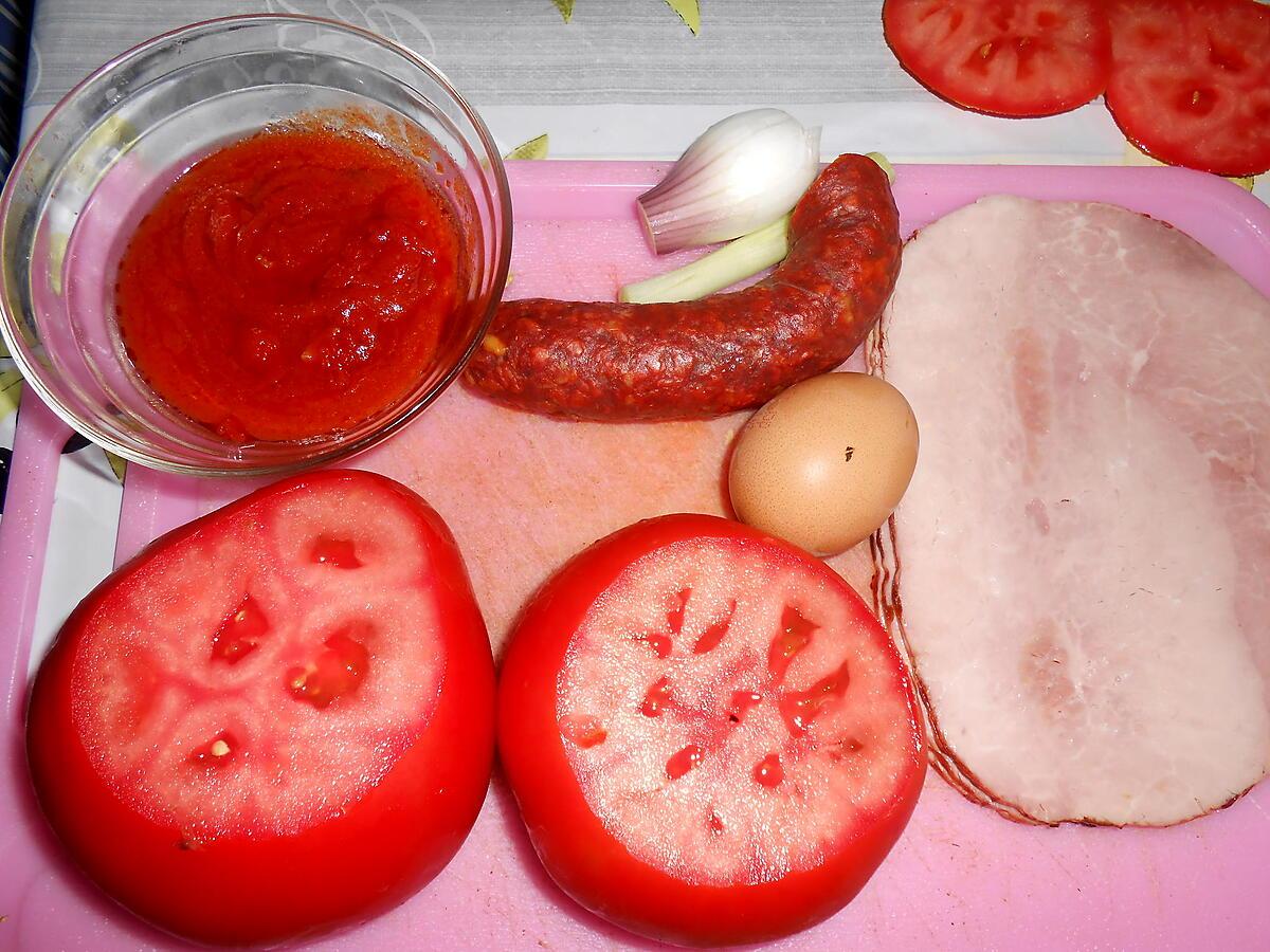 recette TOMATES FARCIES JAMBON CHORIZO