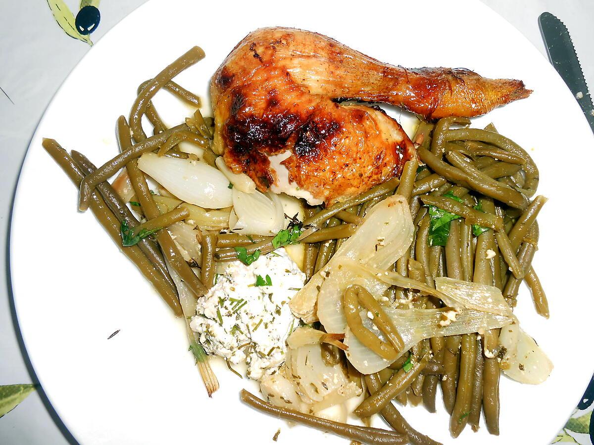 recette POULET ROTI FARCI AU CHEVRE FRAIS ET AUX HERBES