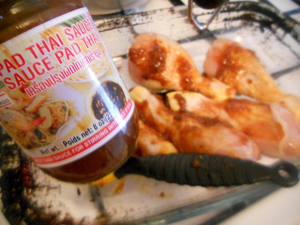 recette Pilons de poulet sauce Pad Thaï