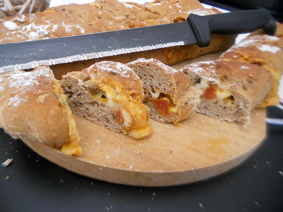 recette Baguettes fourrés chorizo fromages