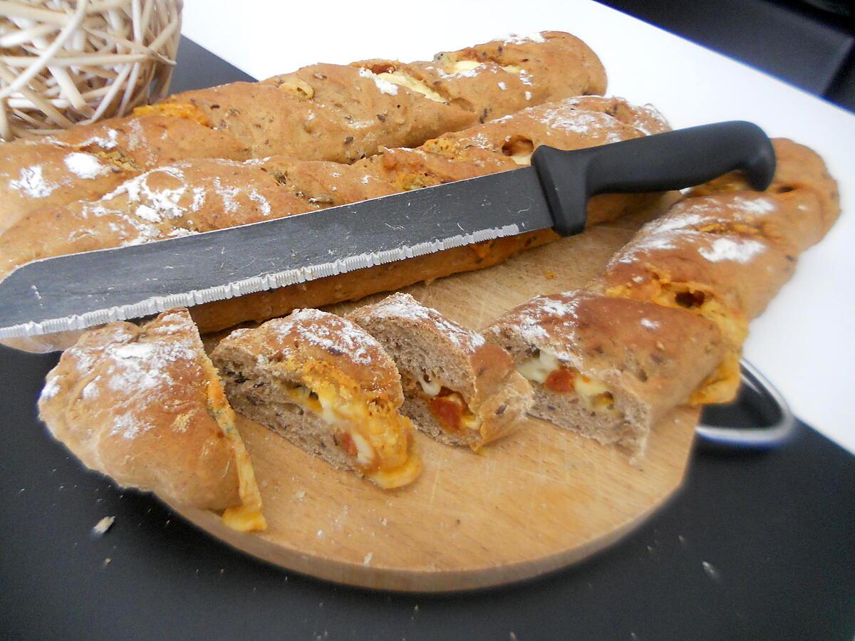 recette Baguettes fourrés chorizo fromages