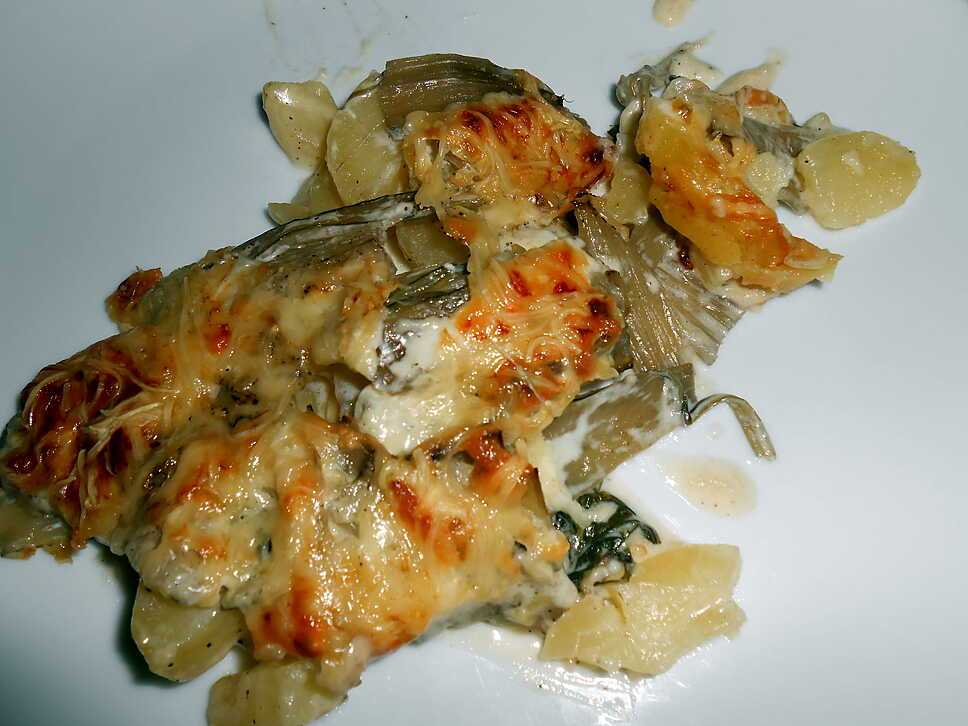 recette GRATIN COTES DE BLETTES POMMES DE TERRE