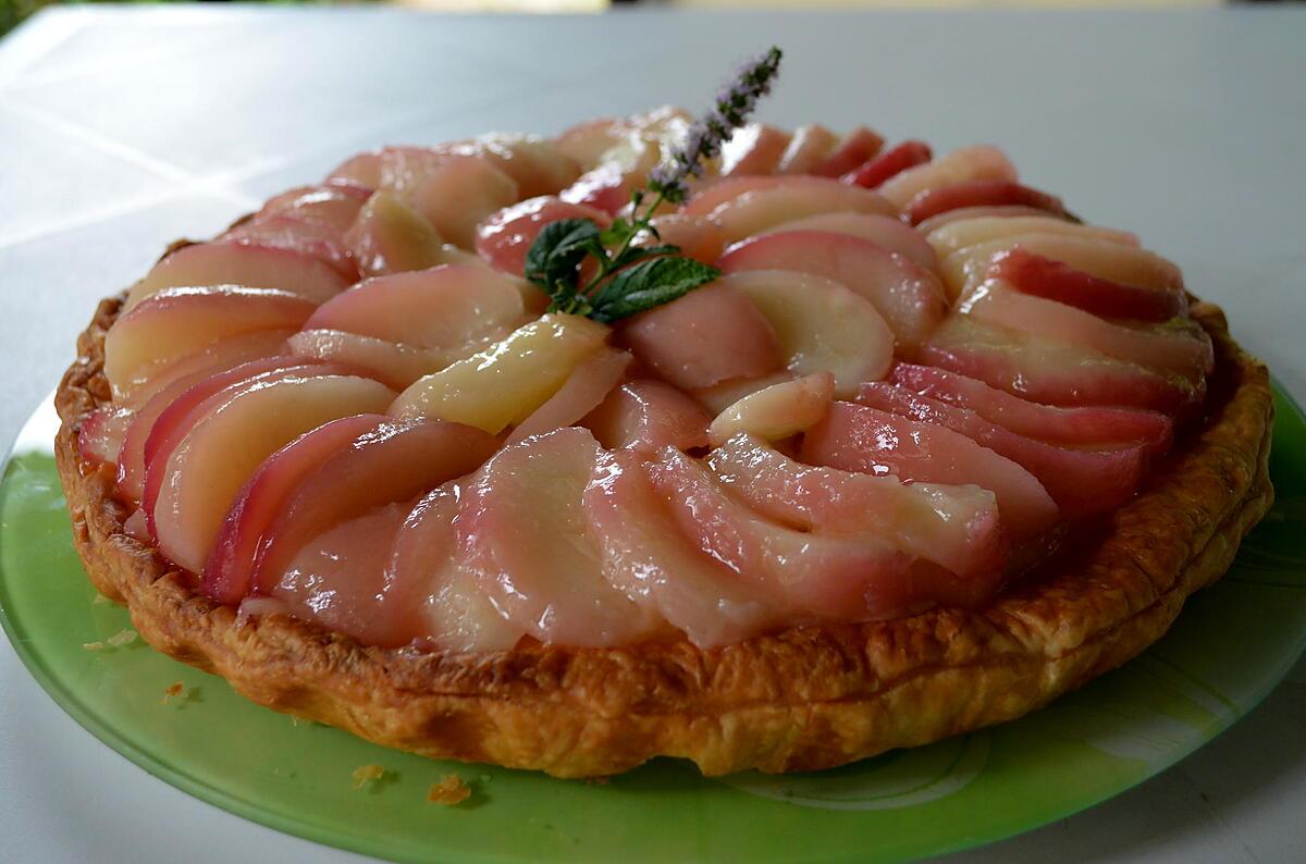 recette TARTE AUX NECTARINES ET GELEE DE VERVEINE ET MENTHE