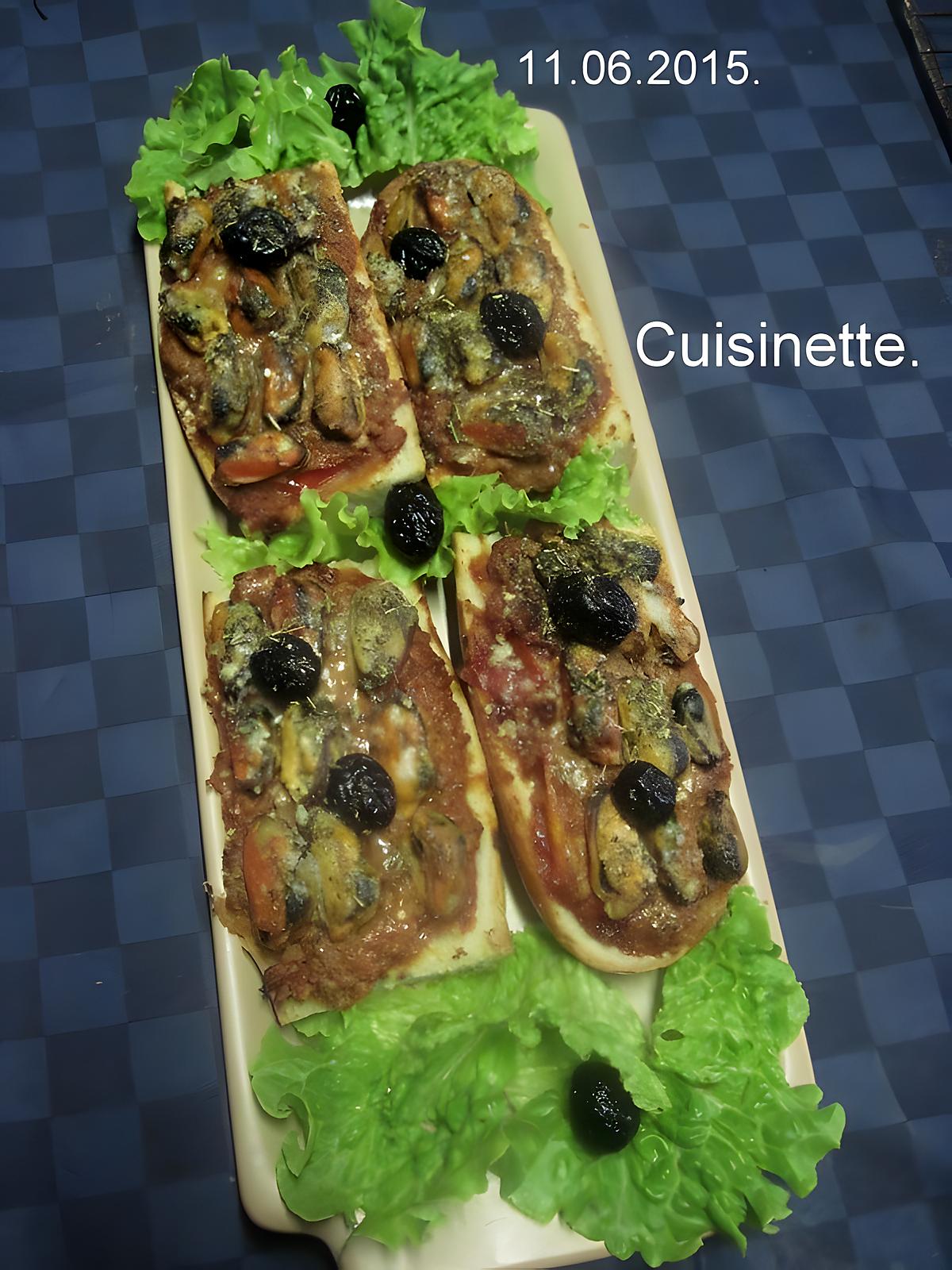 recette Tartine au thon/moules/parmesan.