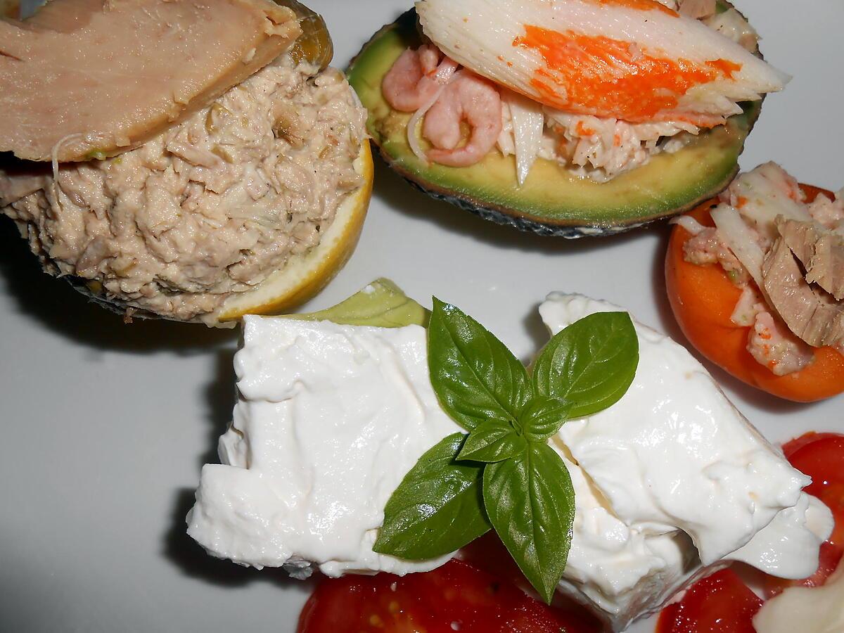 recette BURRATA  CITRON ET AVOCAT FARCIS