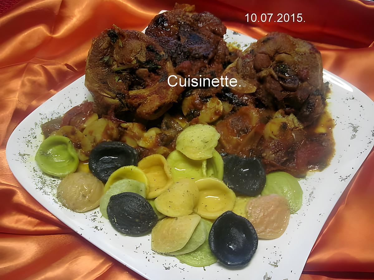 recette Osso bucco aux champignons.basilic.