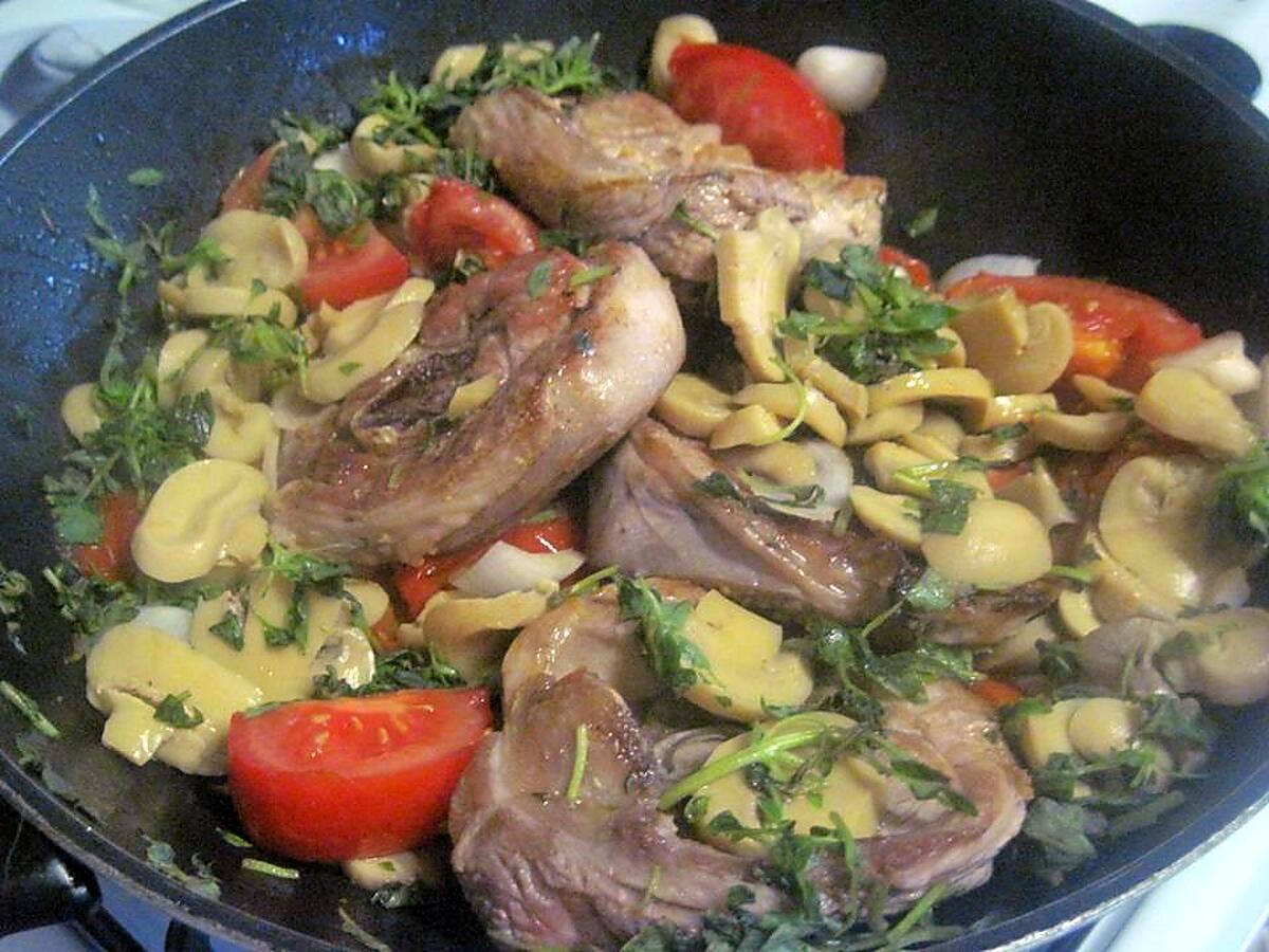 recette Osso bucco aux champignons.basilic.