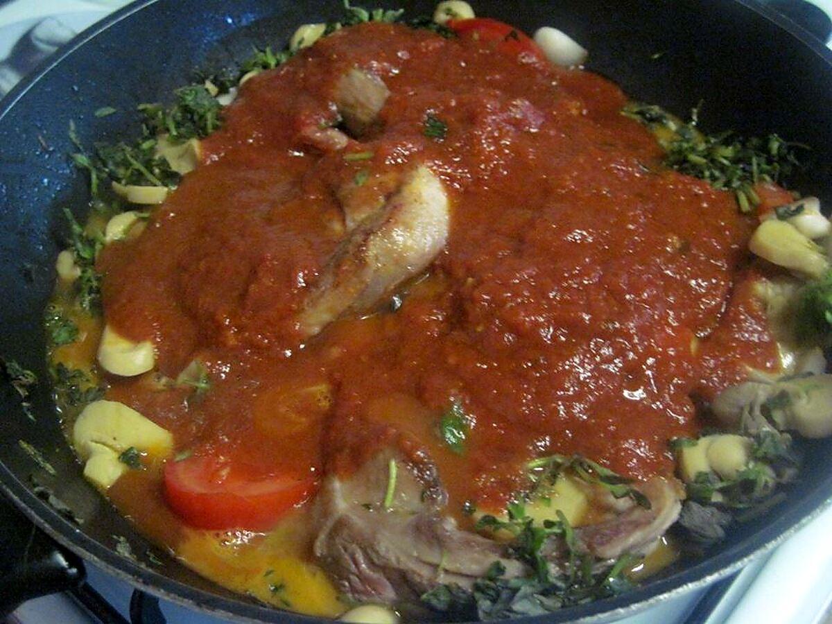 recette Osso bucco aux champignons.basilic.