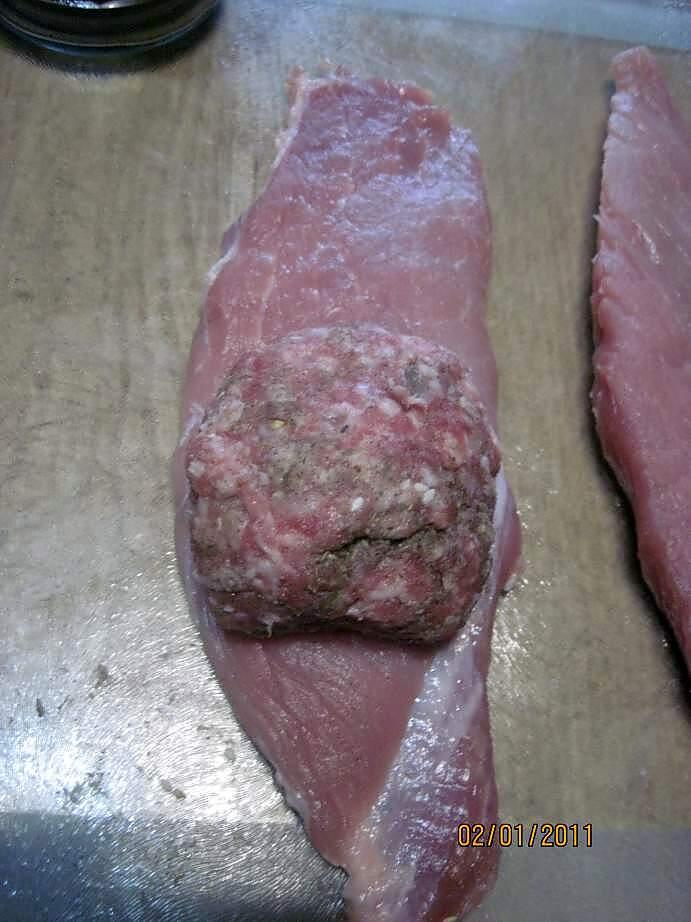 recette Escalopes de jambon farcies et légumes..