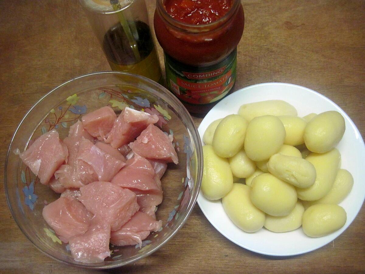 recette Sauté de dinde aux p de terre en sauce.