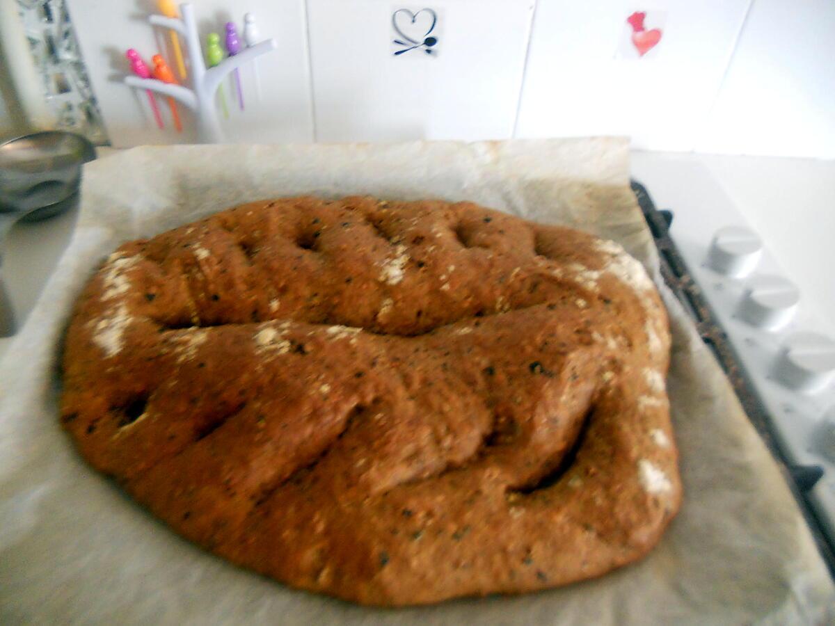 recette Fougasse chorizo olives noires