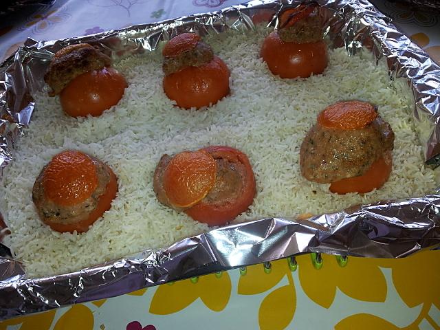 recette Riz au tomates farcies (au four) de Maman et Mamie