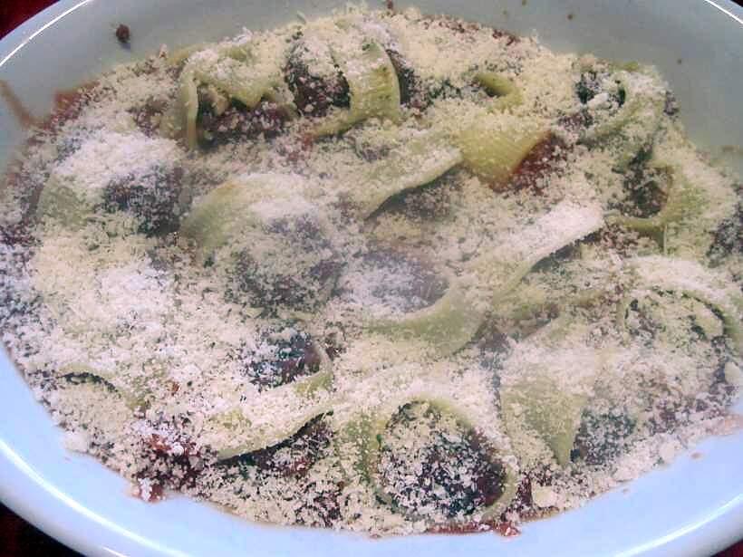recette Pâtes italienne Lumaconi farcies à la viande.