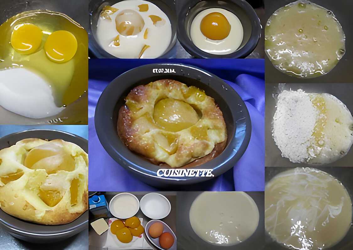 Recette de Petits clafoutis aux pêches de sirop. par cuisinette
