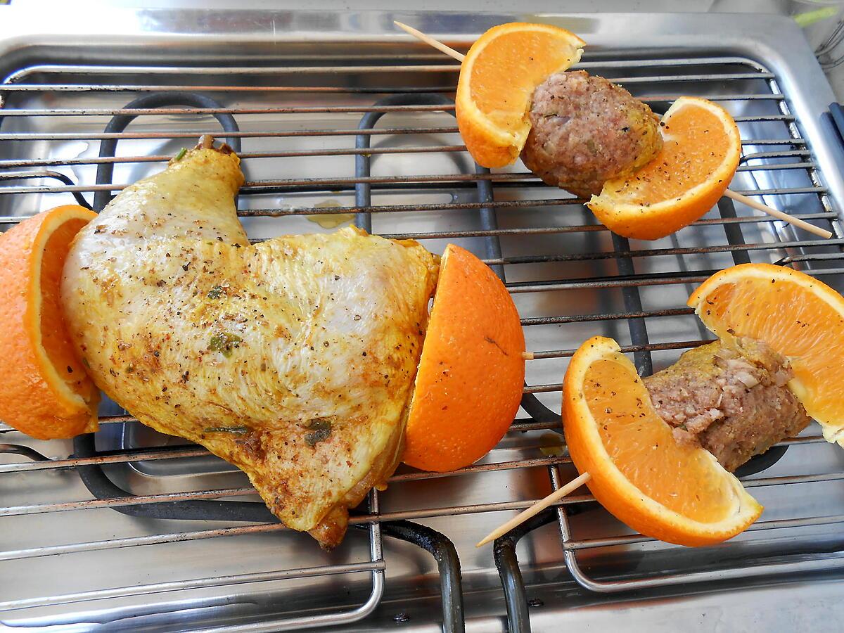 recette CUISSES DE POULET GRILLEES CUMIN ET ORANGE