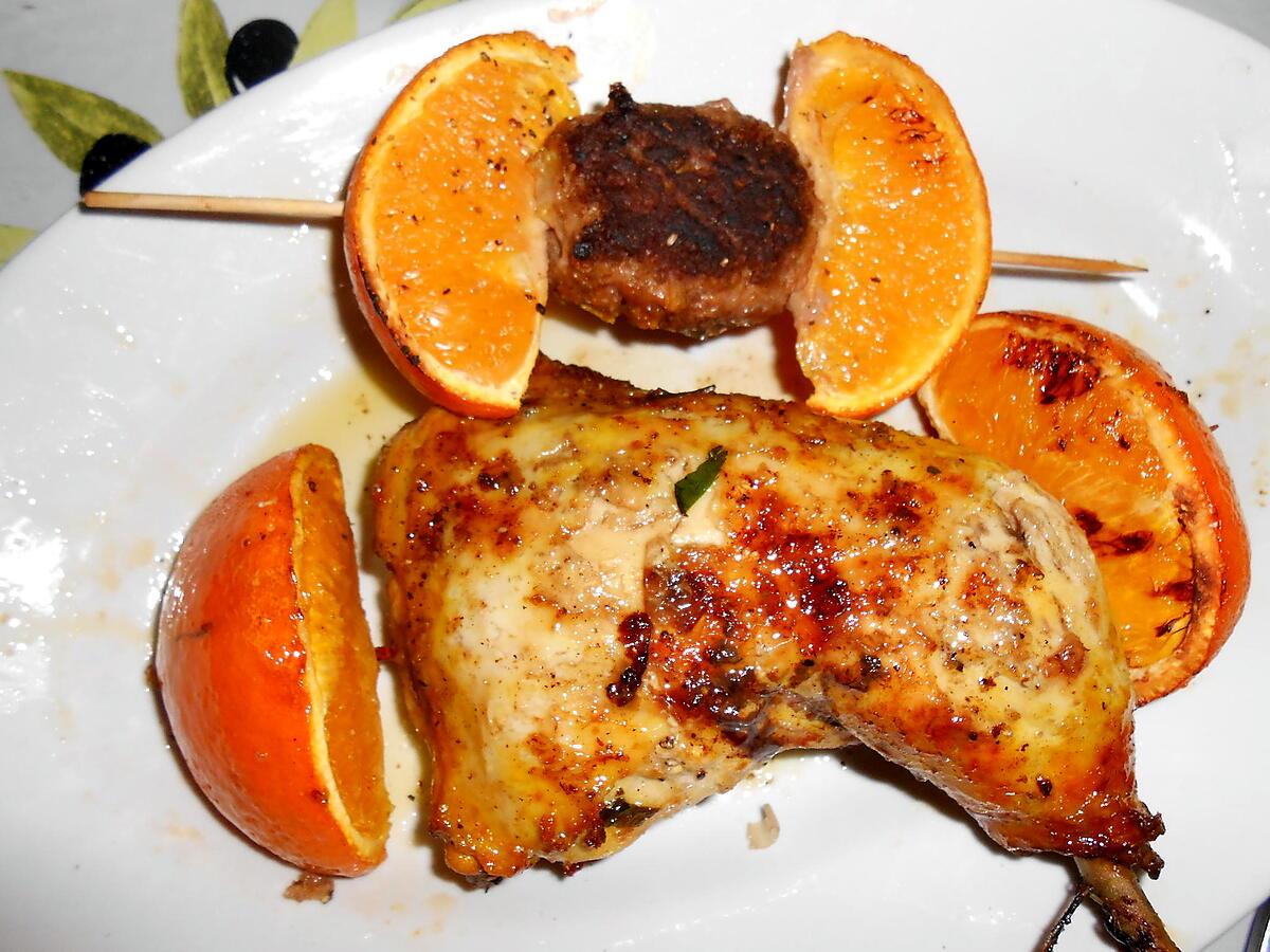 recette CUISSES DE POULET GRILLEES CUMIN ET ORANGE