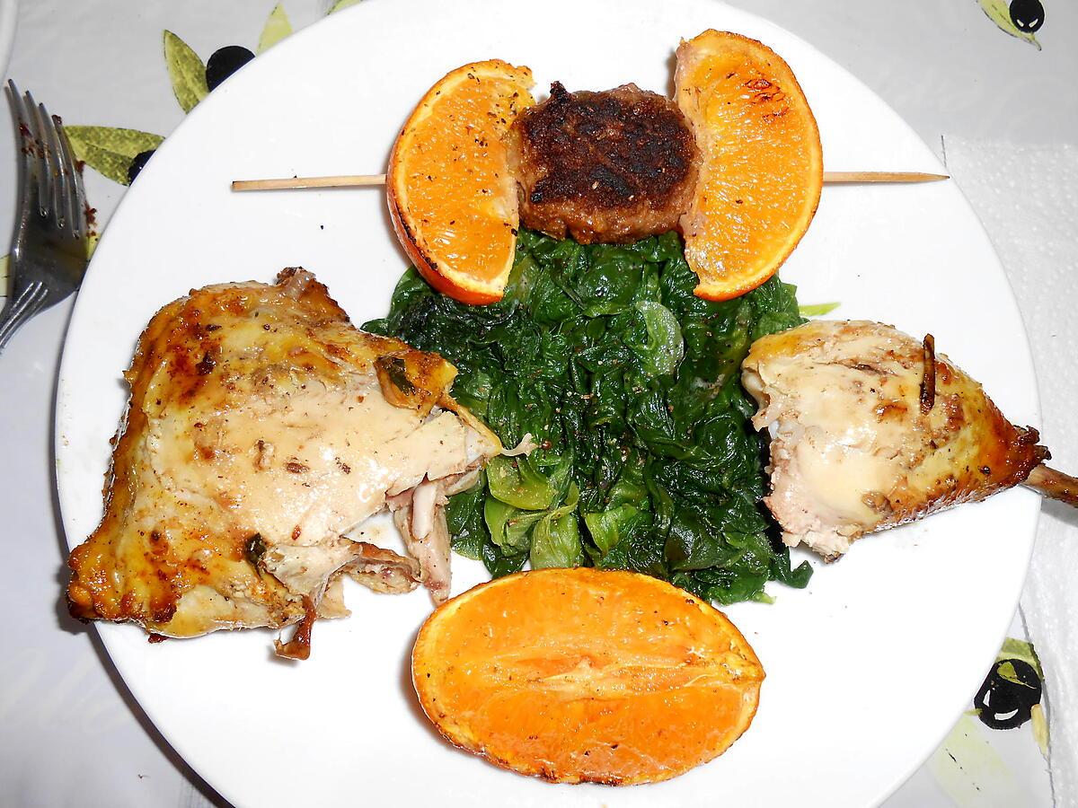 recette CUISSES DE POULET GRILLEES CUMIN ET ORANGE