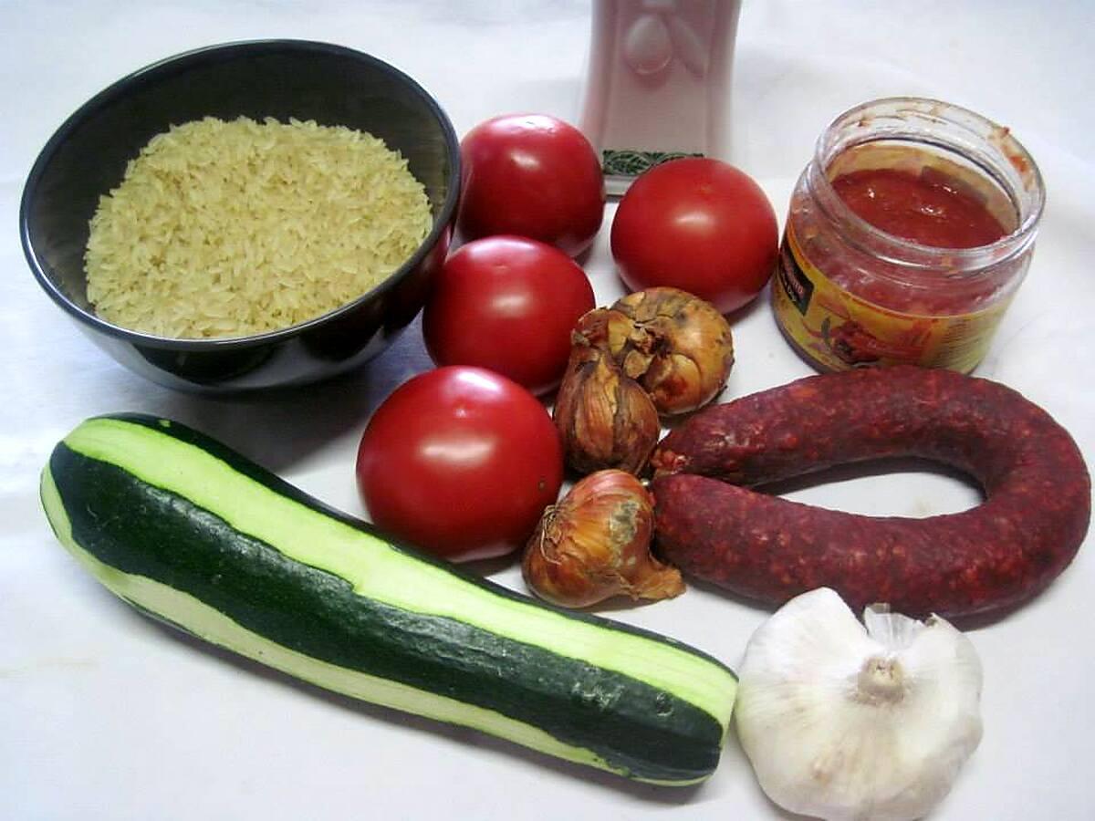 recette Chorizo aux légumes .