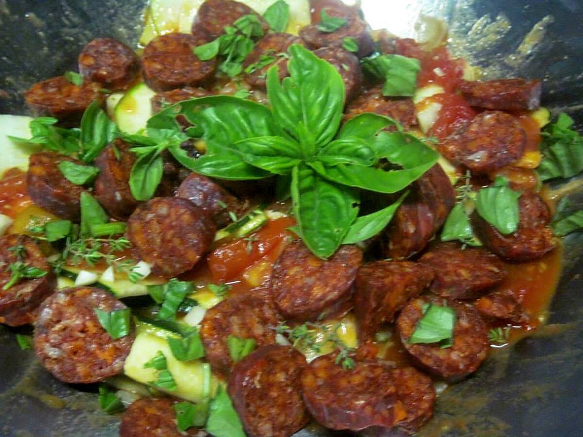 recette Chorizo aux légumes .