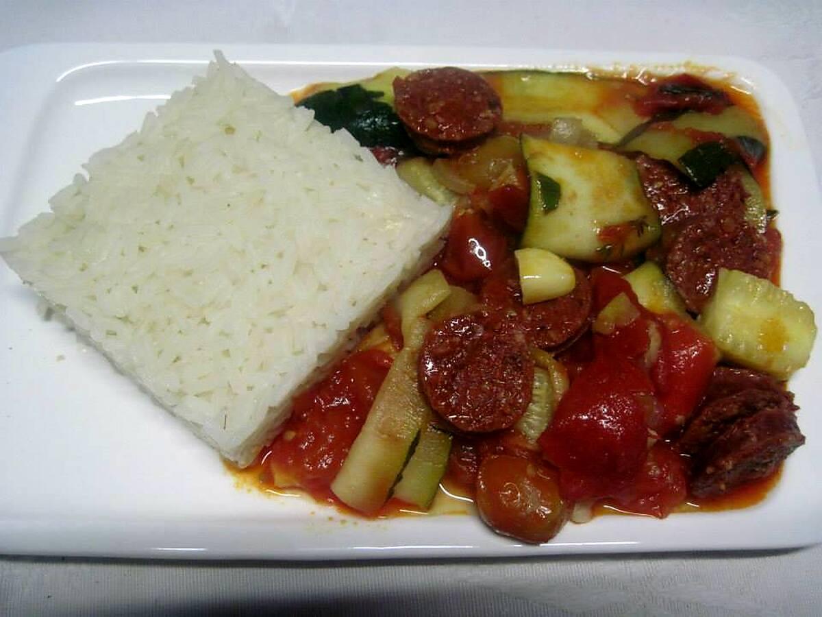 recette Chorizo aux légumes .