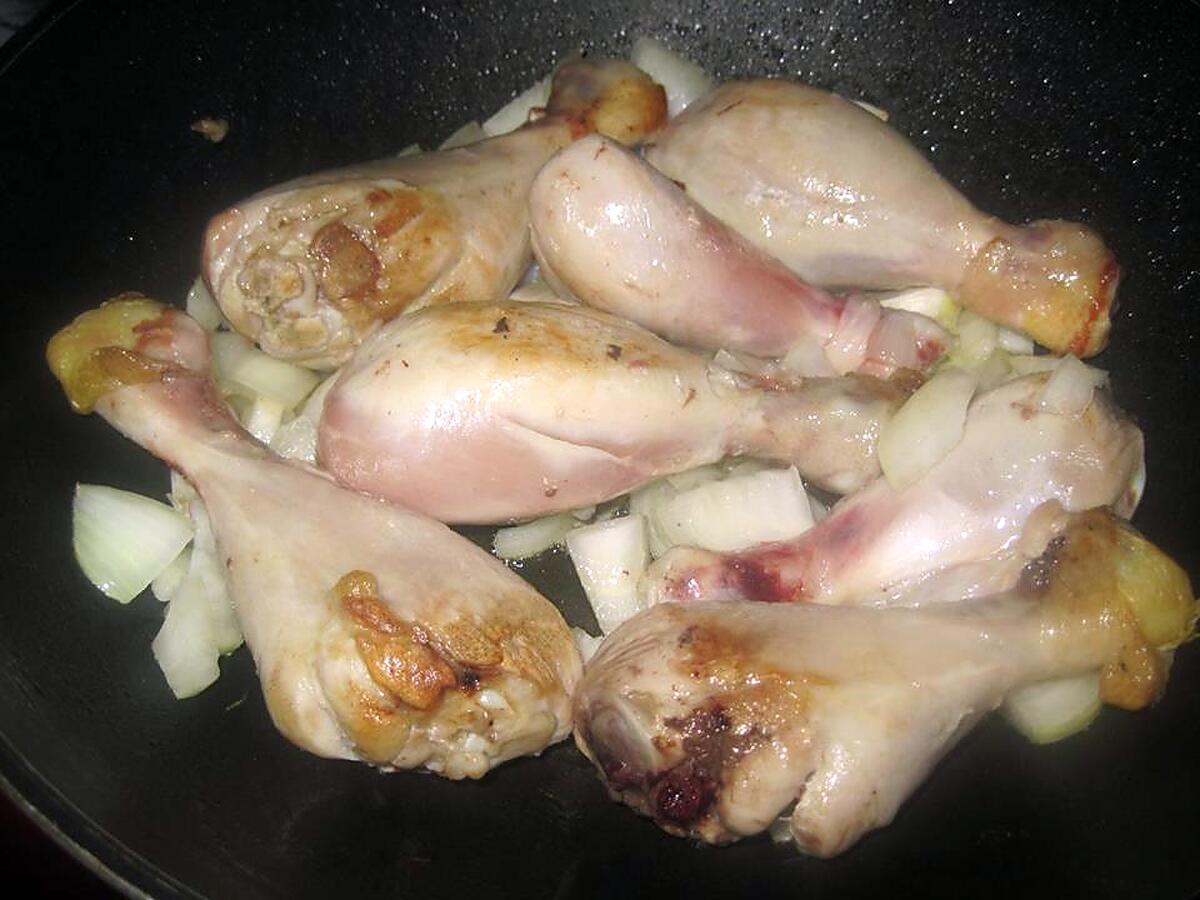 recette Pillons de poulet aux courgettes.riz.