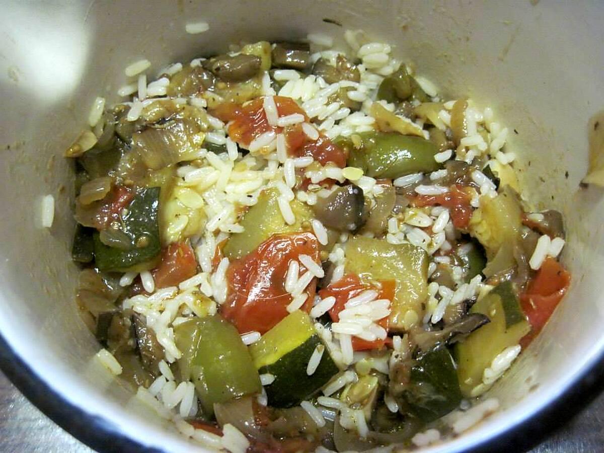 recette Jambon garni au riz ratatouille.