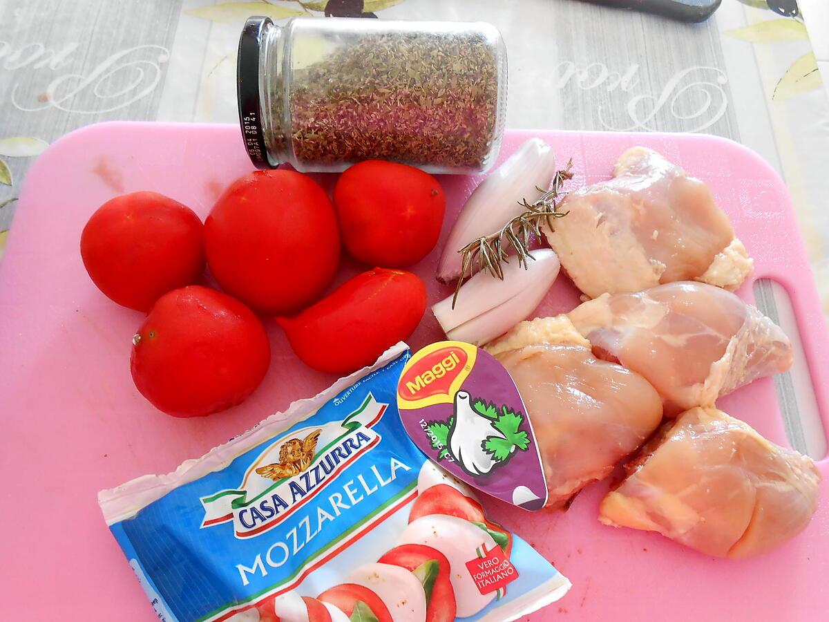 recette POULET TOMATES MOZZARELLA