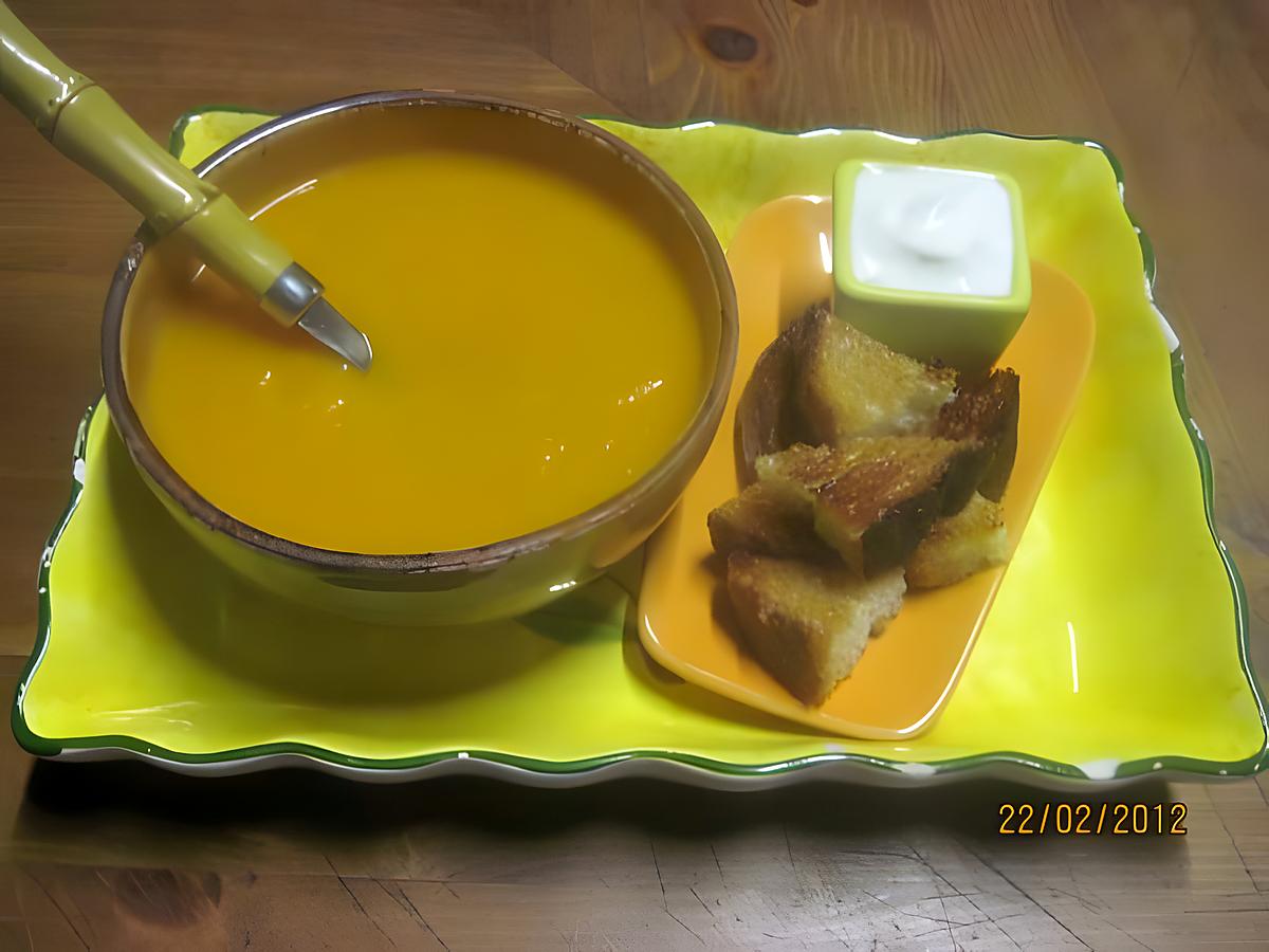 recette Velouté de carottes Carotte à la crème fraiche .