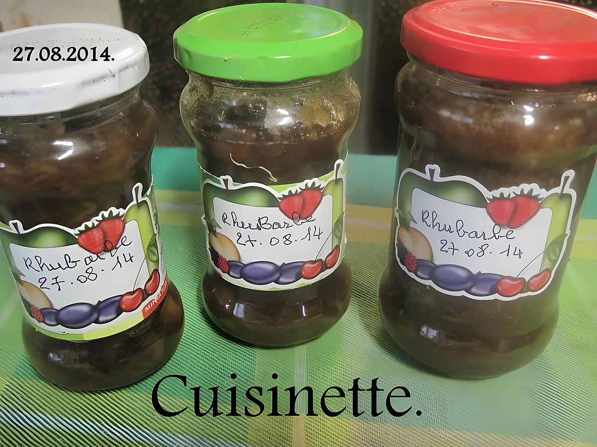 recette Confiture de rhubarbe à la vanille.