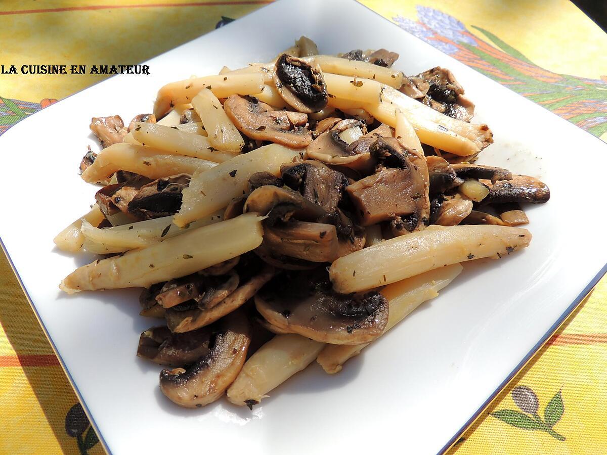 recette Poêlée de champignons et asperges au cerfeuil