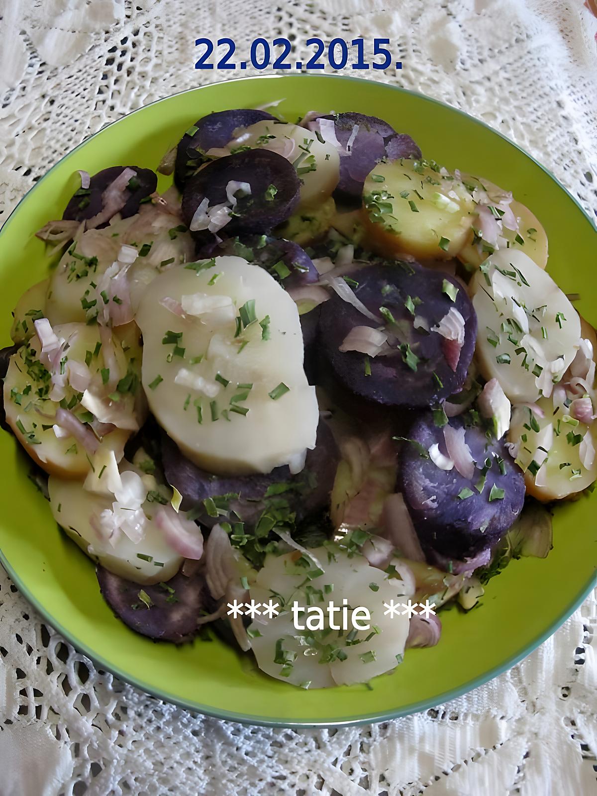 recette Salade de pommes de terre et topinambour en salade.
