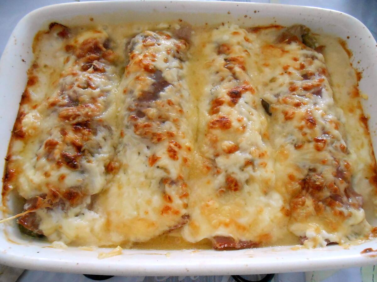 recette ENDIVES ALLA MORTADELLA GRATINATE